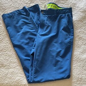 Under Armour Men's Flat-front Blue Chinos, size 36, 36” inseam